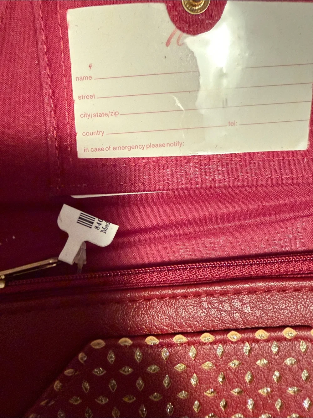 Icing Burgundy Envelope Clutch with Gold Accent
